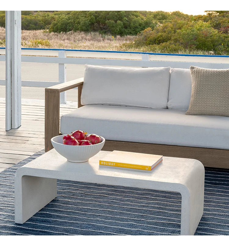 Modern Concrete Fiber Cement Tea Table  Outdoor side Table Furniture rectangle Concrete Coffee tables bench