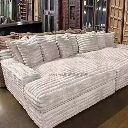 Light luxury lazy sofa thick velvet cloud sofa large sitting deep removable and washable combination living room 2024 new