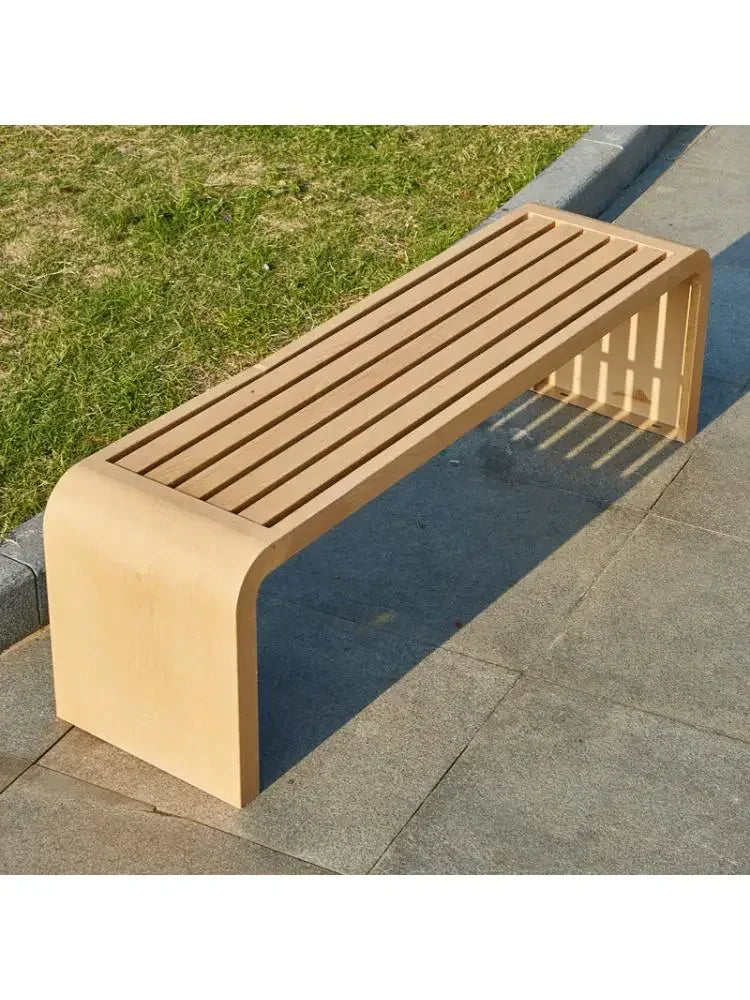 Banc extérieur chaise de parc banc Anti-corrosion bois motif carré jardin cour chaise