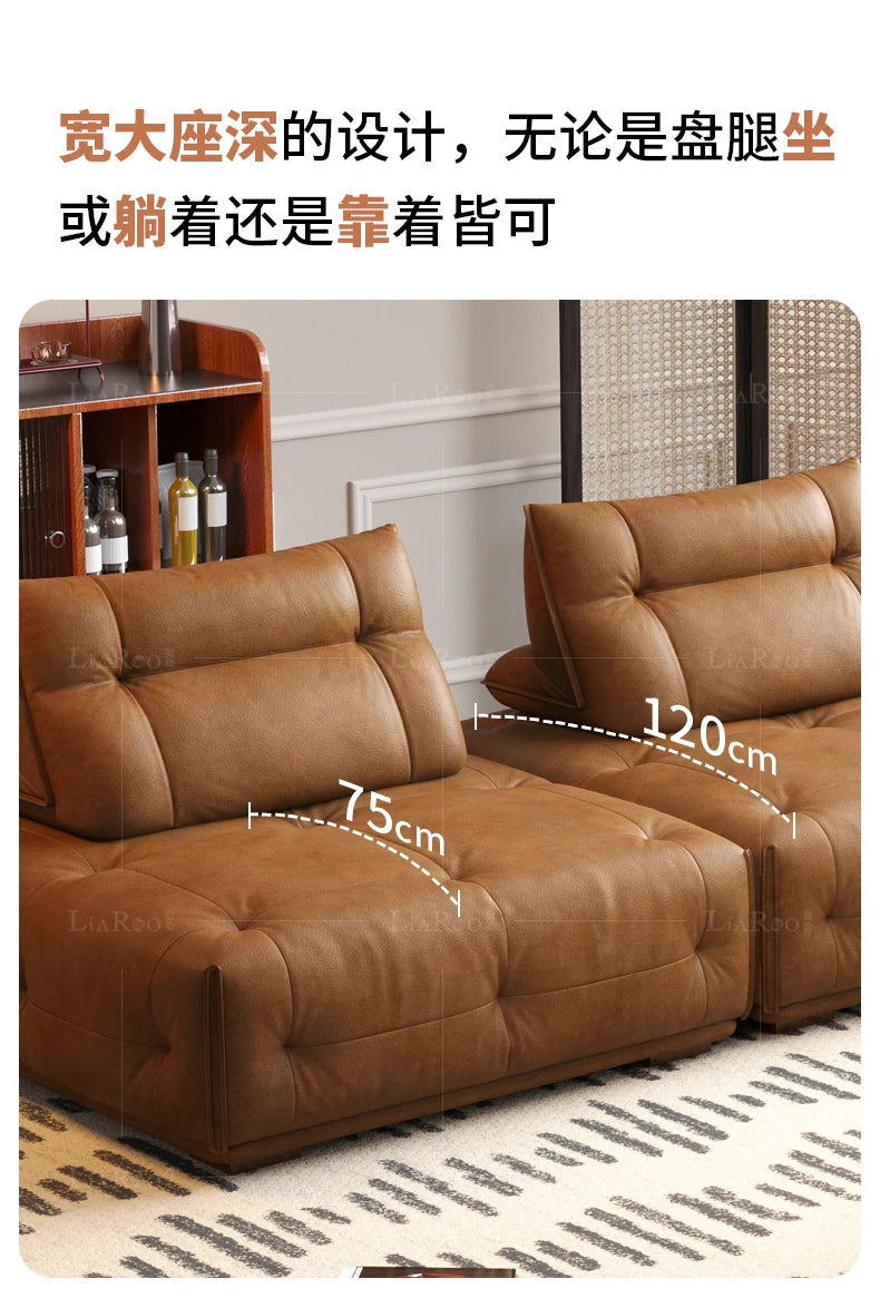 Adults Sleep Living Room Couch European Brown Villa Modular Corner Sectional Sofa Double Lounge Leather Canape Salon Furniture
