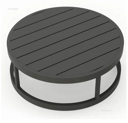 Outdoor Waterproof Sun Protection Garden Sofas Curved Outdoor Sofa Aluminum Alloy Courtyard Villa Reception Sofa Coffee Table Z