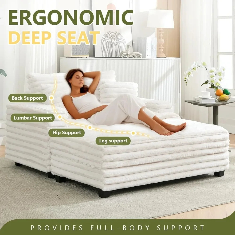Nordic Sofabed Vacuum Compression Sofa Bed Modern Simple Lazy Sofa Bed  Thick Strip Velvet Large Sofa Bed Living Room Furniture