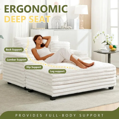 Nordic Sofabed Vacuum Compression Sofa Bed Modern Simple Lazy Sofa Bed  Thick Strip Velvet Large Sofa Bed Living Room Furniture