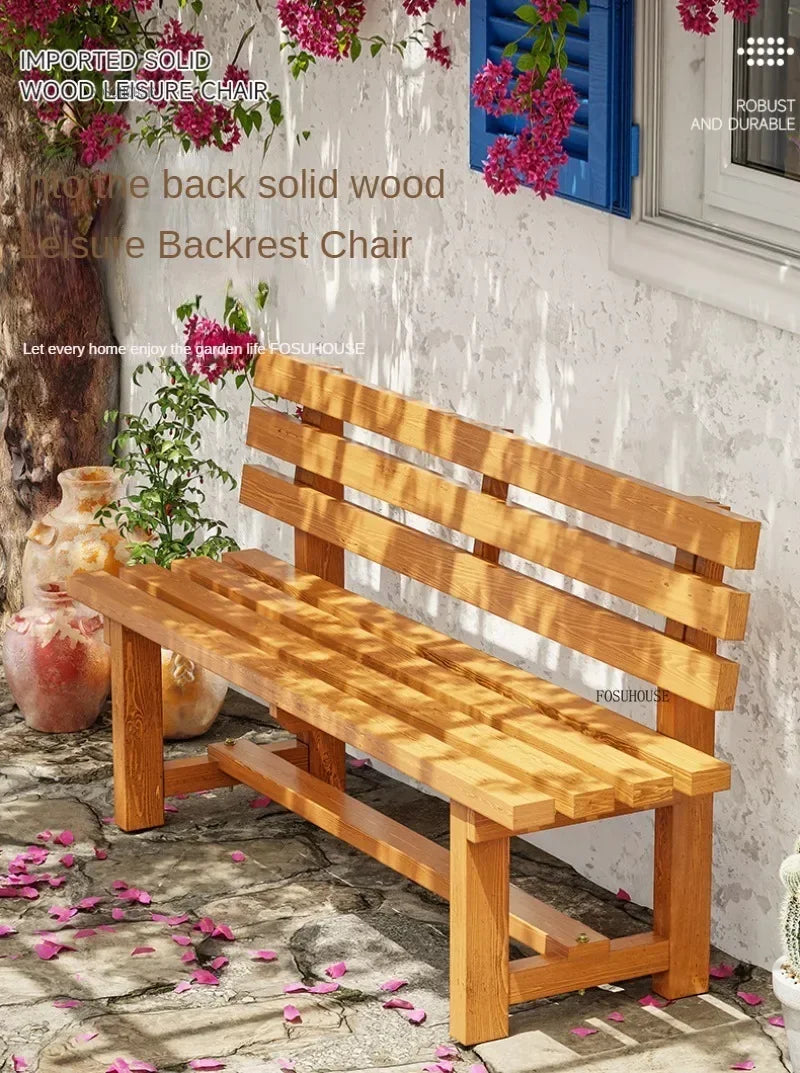 Chaises de jardin, bancs en bois antiseptiques pour l'extérieur, chaises à dossier pour cour et villa, mobilier d'extérieur, chaises longues pour balcon et maison