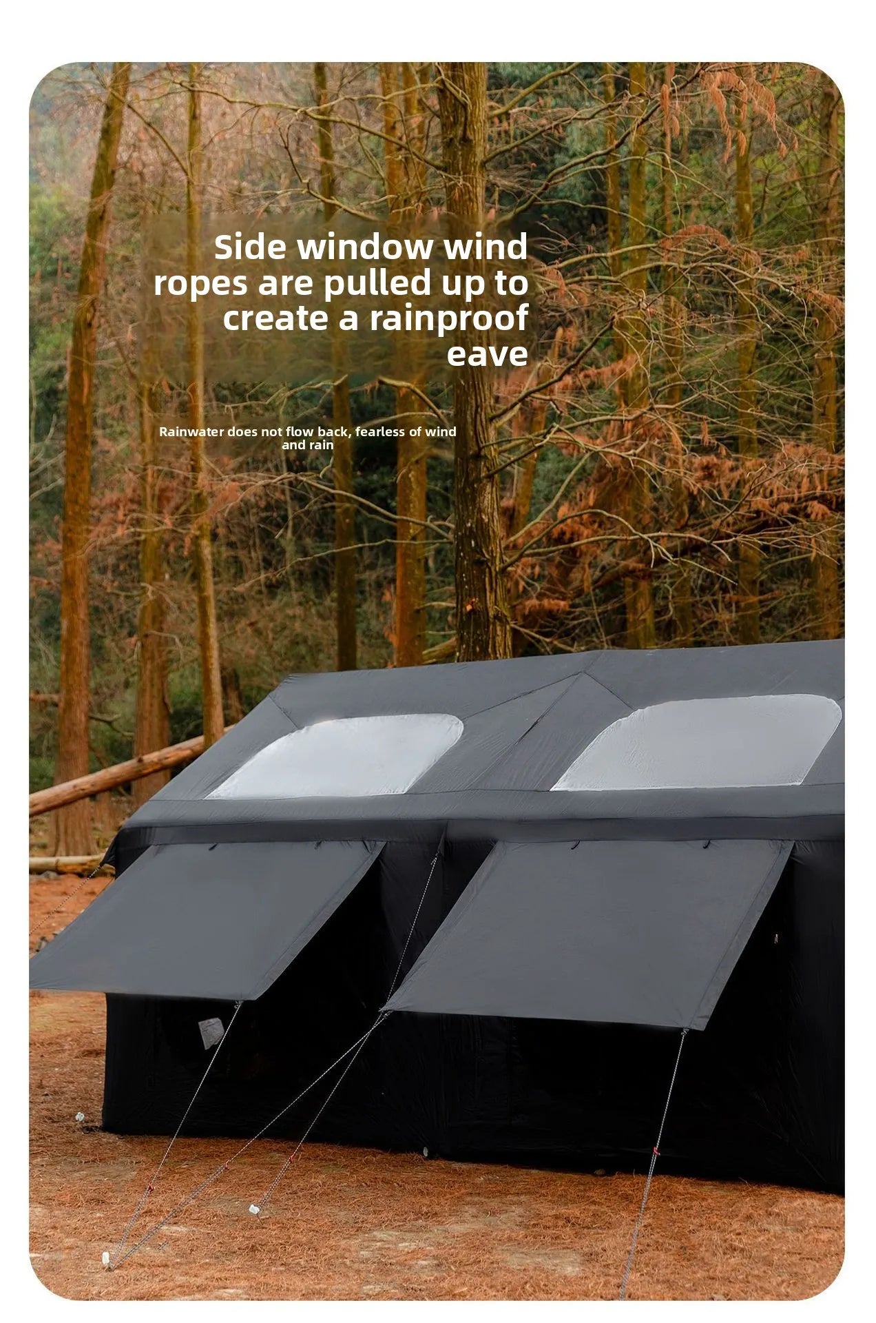 Mountainhiker 13.6㎡ Large Inflatable Tent Outdoor Camping 8-10 Person Tent Rainproof Family Awning Beach Quick Open Fishing Park