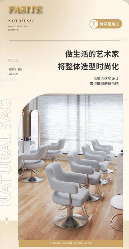 Portable Barbershop Salon Chair Luxury Beauty Gold Hairdressing Salon Chair Barber Swivel Silla Furniture