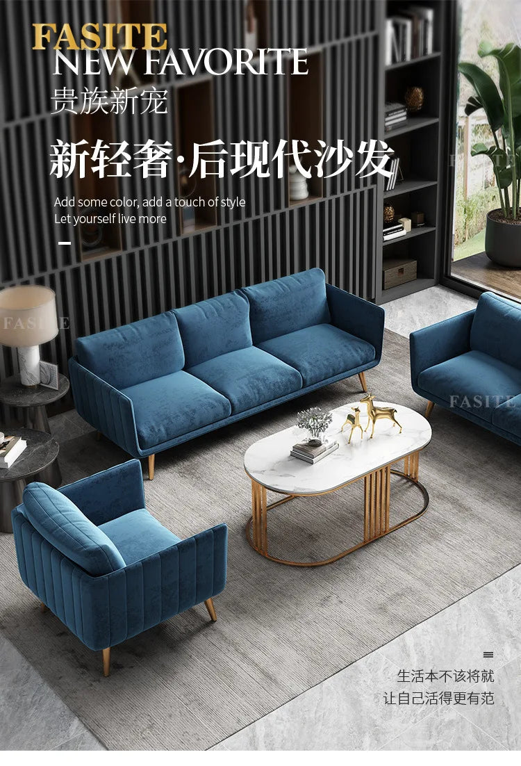 Office sofa Simple modern coffee table combination set Reception room Business meeting three-person sitting area sofa