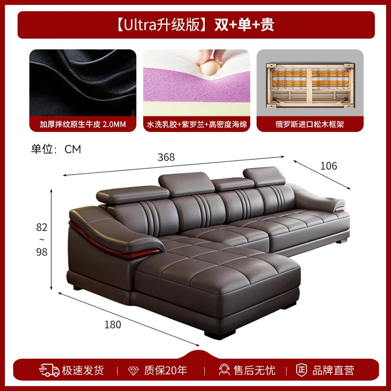 Nordic Genuine Leather Sofas Luxury Armchairs Cinema Comfortable Sofas Living Room Design Fauteuils Salon Home Furniture