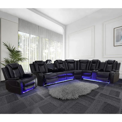 Nordic Power Recliner Sofa Sectional Couches with LED Light for Living Room