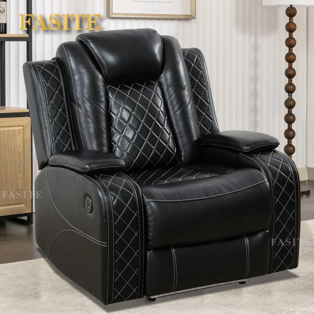 Nordic Power Recliner Sofa Sectional Couches with LED Light for Living Room