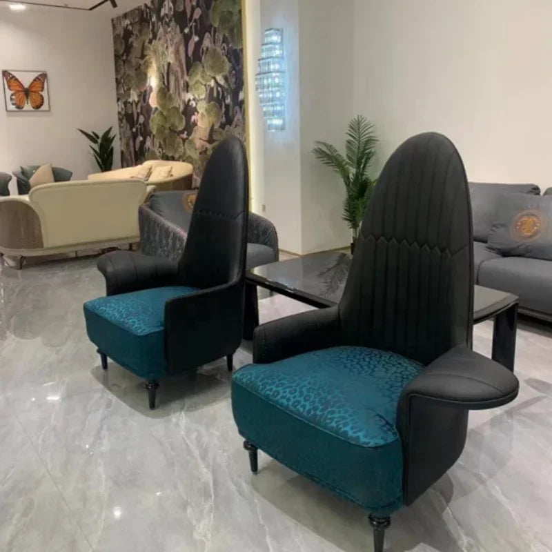 Italian style living room small chairs office and guest rooms single sofa chairs rotatable genuine leather leisure chairs