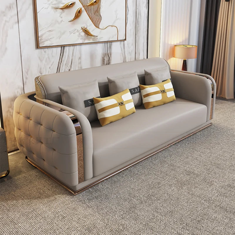 Luxury Fancy Living Room Sofa Genuine Leather Designer Italian Sofa Loveseat Single Canape Salon De Luxe Apartment Furniture