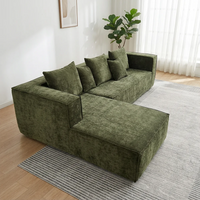 For Modern L-Shape Compressed Corner Sofa Set in a Box Fabric 45D Foam Sponge High Density Reclining for Living Room Furniture