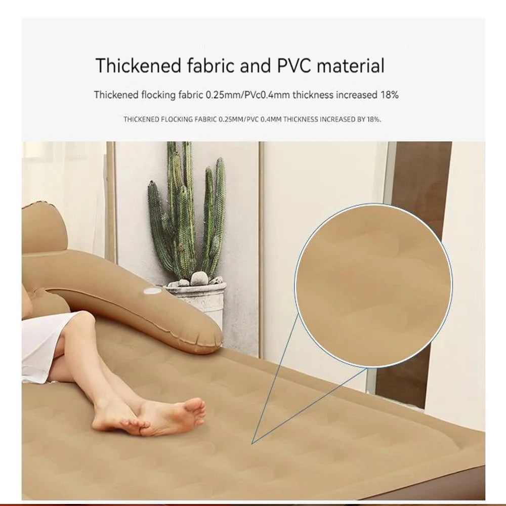 Camping Air bed with Backrest 2 Persons Inflatable Mattress Camping Folding Home Indoor Outdoor Air Cushion 48cm High Bed