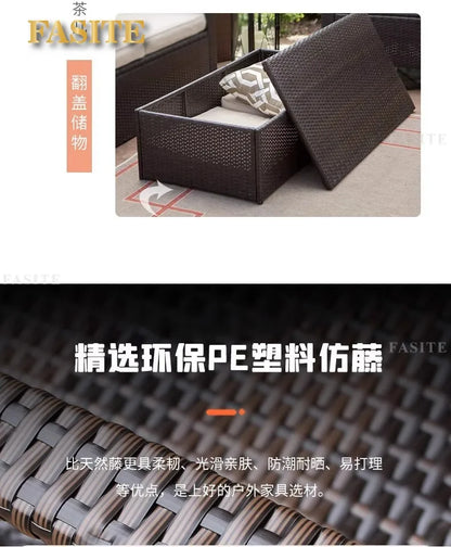 Outdoor Sofa Coffee Table Combination Courtyard Open-air Balcony Living Room