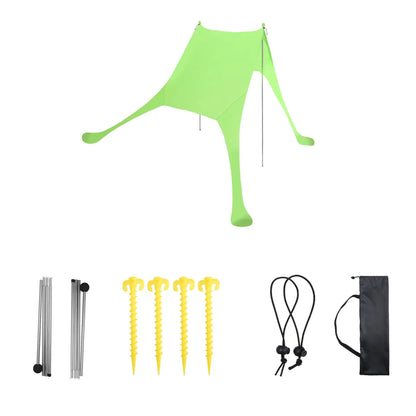 Family Beach Sunshade 2M*2.1M Large Area Lightweight Sun Shade Tent With Sandbag UPF50+ UV Large Portable Beach Canopy