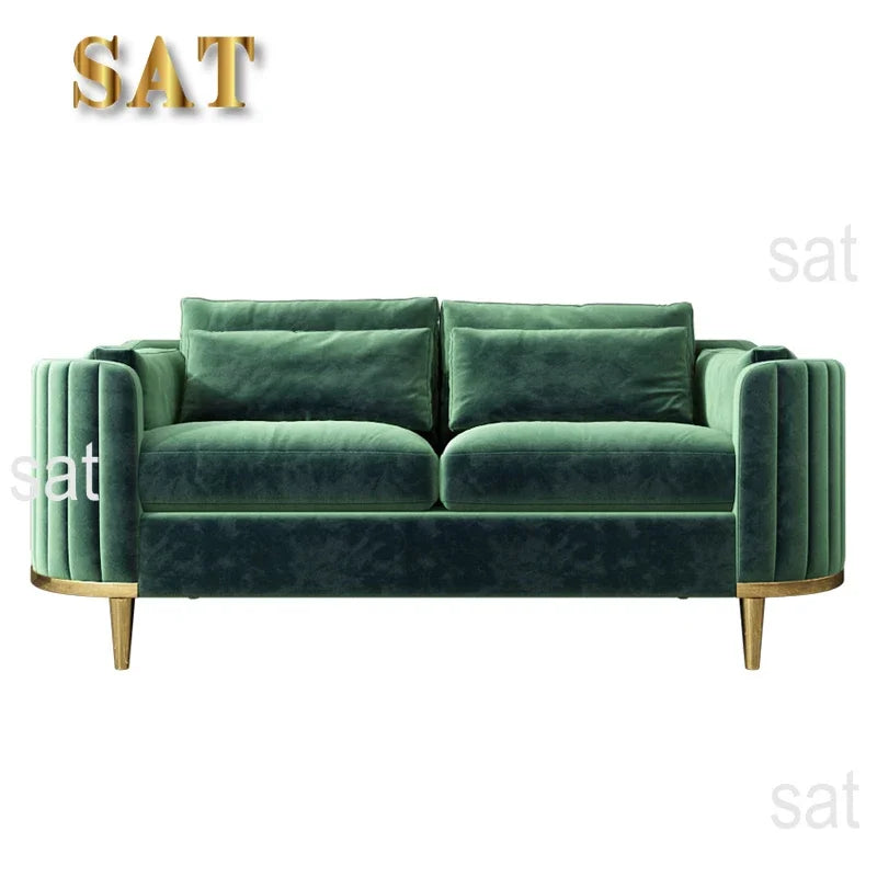 Hot Luxury Sofa Living Room Furniture Curved Dresser Home Lounge Sofa Sets Italian Modern Fabric Velvet Sofa Set Furniture