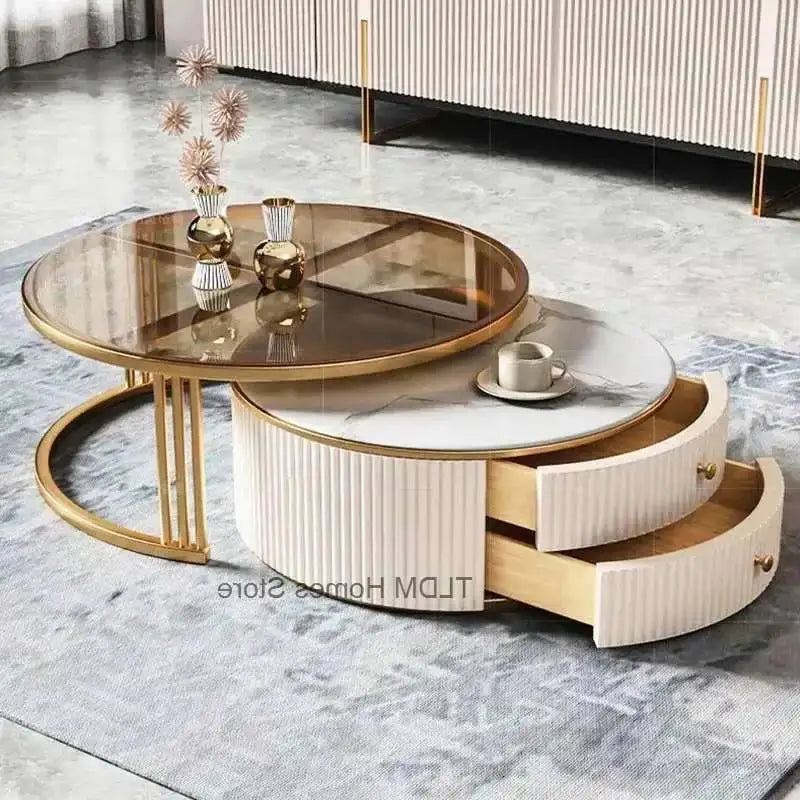 Mesa Nordic Luxury Glass Coffee Tables Living Effect Room Korea Marble Beautiful Cute Side Table De Centro De Sala Furniture