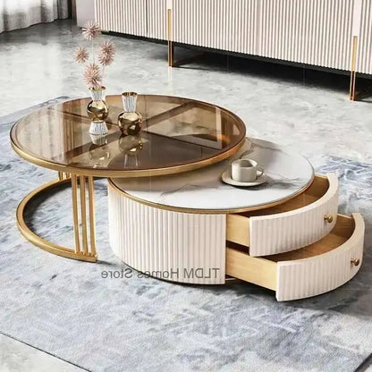 Mesa Nordic Luxury Glass Coffee Tables Living Effect Room Korea Marble Beautiful Cute Side Table De Centro De Sala Furniture