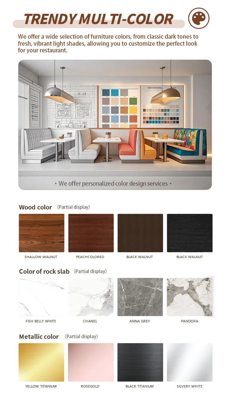 Durable Industrial Wood Cafe Restaurant Furniture Bistro Table Set Canteen Booth Seating Sofa