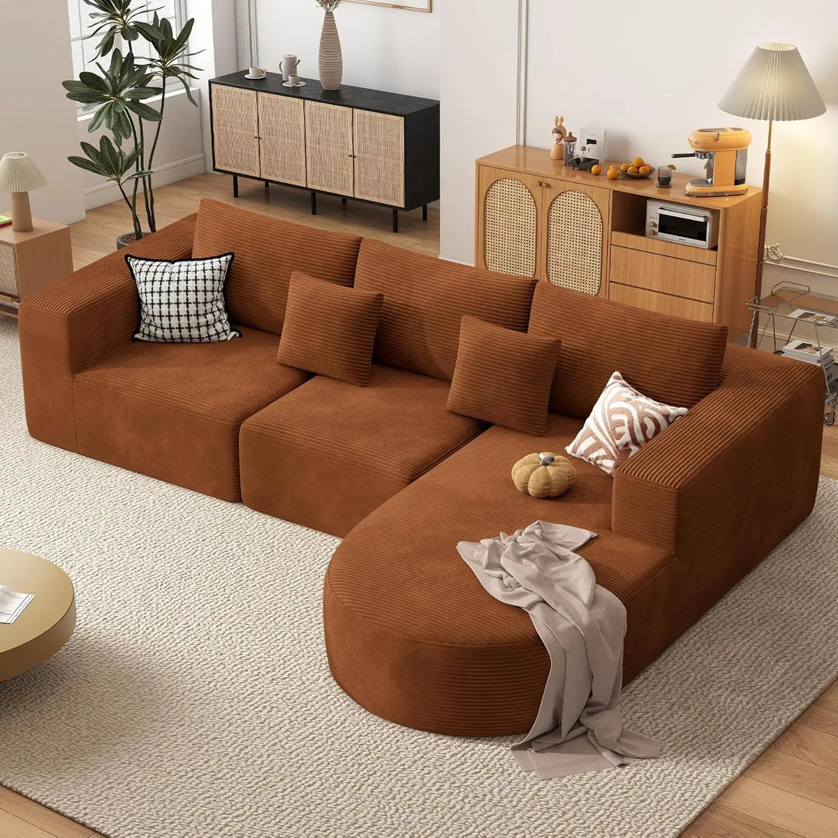 Modular Sectional Sofa L-Shape Deep Seat Comfy Living Room Bedroom No Assembly 1PCS,Customized