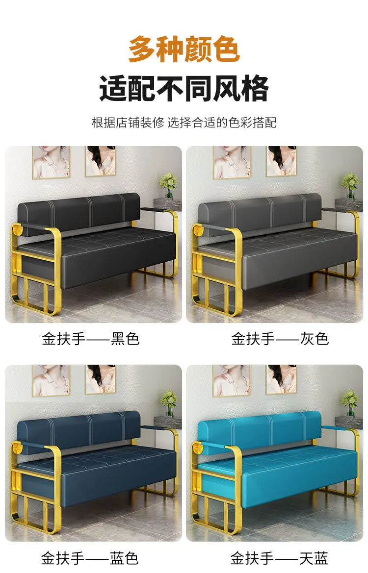 Same light luxury lounge chair, hair salon, nail salon, light luxury stainless steel sofa , lounge area