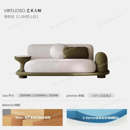 Light Luxury Italian Sofa Living Room Designer Unusual Adult High Quality Aesthetics Sofas Aesthetics Trendy Muebles Furniture