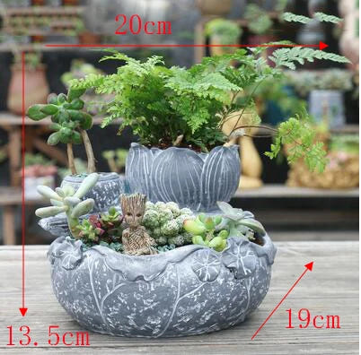 American Broken Root Shape Succulent Resin Flower Pot Outdoor Balcony Furnishing Crafts Garden Villa Vase Ornaments Decoration