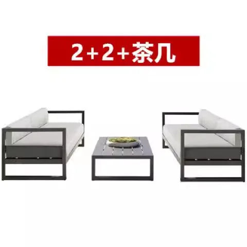 Nordic outdoor leisure sofa villa balcony wrought iron sunscreen  coffee table restaurant hotel open-air negotiation