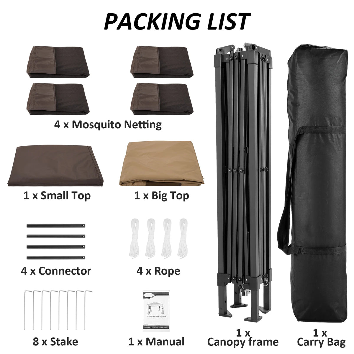 11x11 Pop up Gazebo on Clearance with Mosquito Netting&Sandbags, Outdoor Canopy Tent with 4 Ropes 8 Stakes&Portable Carrying Bag