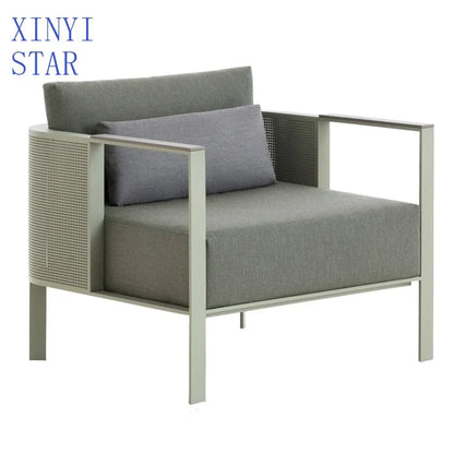 Outdoor stainless steel sofa Hotel sales office Terrace Dining table and chairs