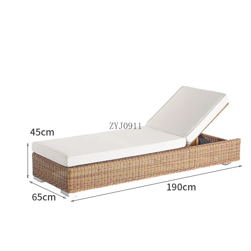 Outdoor rattan courtyard waterproof and sunscreen garden leisure sofa combination balcony double sofa