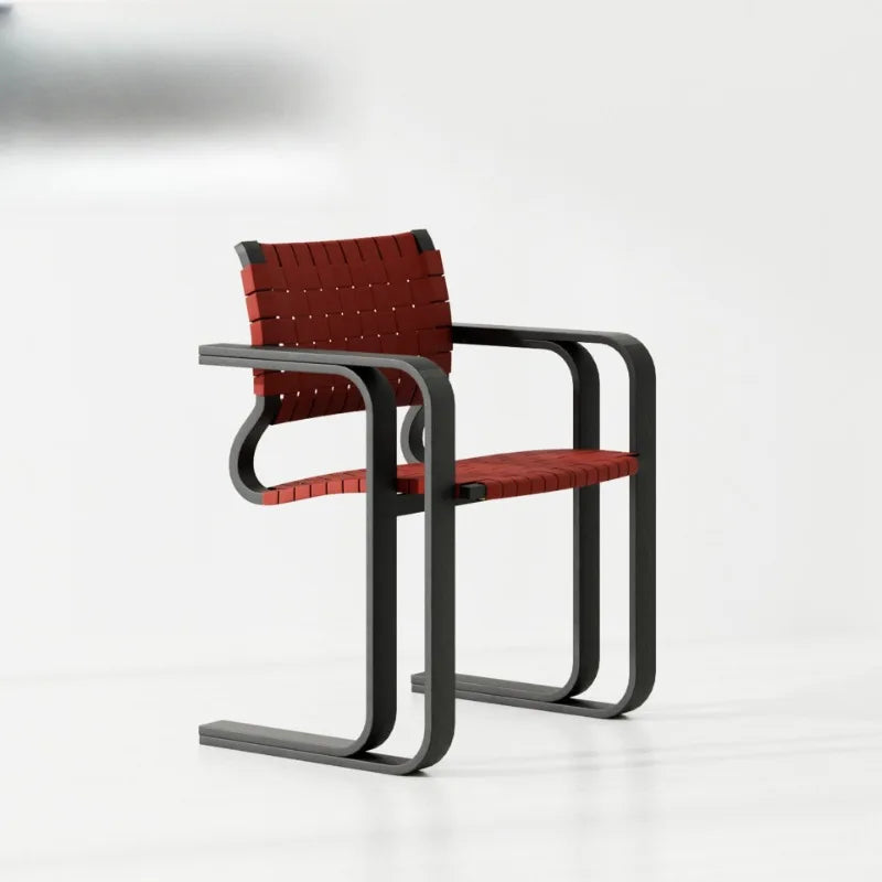 Woven chair retro solid wood designer medium and ancient style creative restaurant