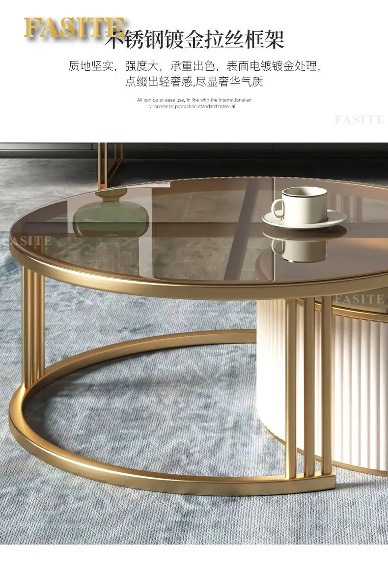 Commercial Rock Board Light Luxury And Simple Modern Small Unit Living Room Glass Coffee Table Table