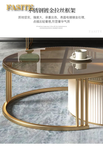 Commercial Rock Board Light Luxury And Simple Modern Small Unit Living Room Glass Coffee Table Table