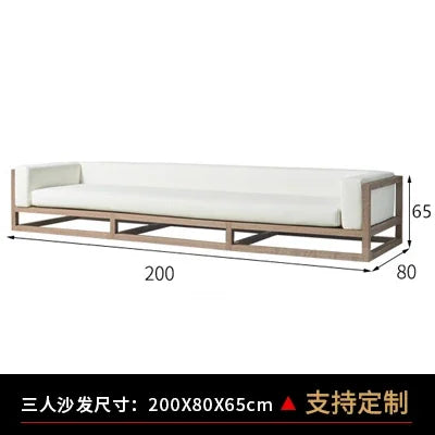 Nordic outdoor double sofa high-end teak villa hotel courtyard garden