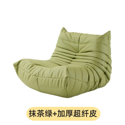 Togo caterpillar sofa leisure small apartment bedroom living room can sleep lazy sofa cream wind single recliner