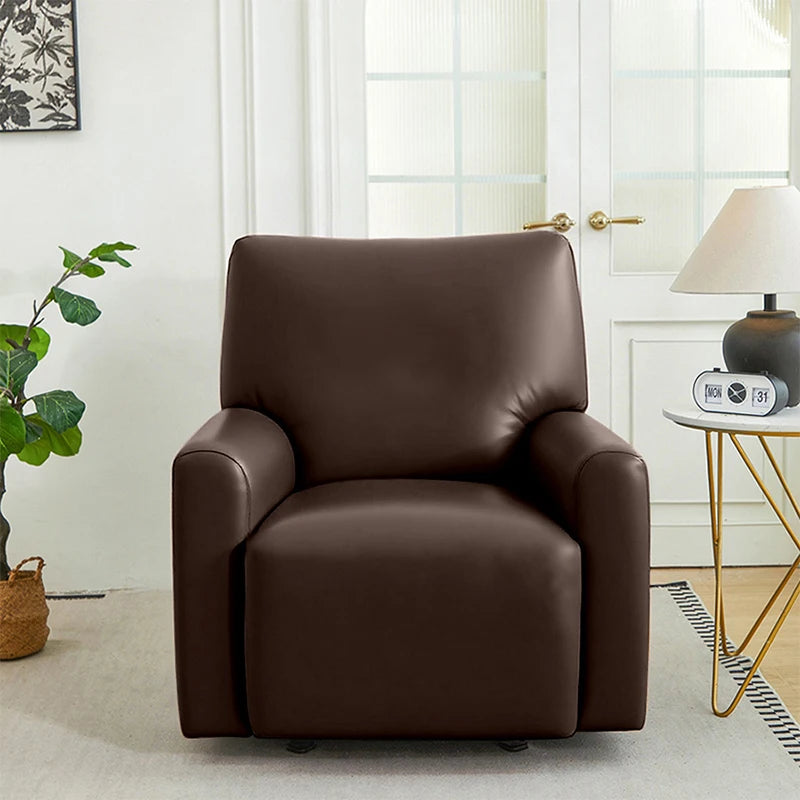 Pu Leather Recliner Sofa Cover Highly Elastic Slipcover for 1 Seater Reclining Armchair Stretch Furniture Protector Home Decor