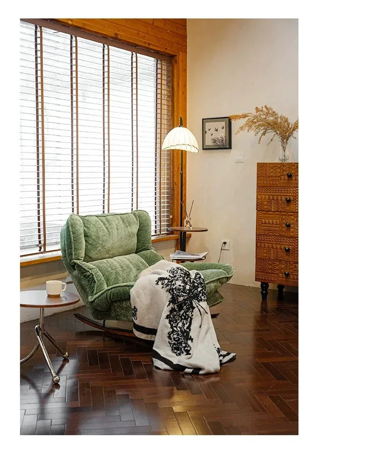 Lazy Sofa Chair, Rocking Chair Foldable and Adjustable Single Sofa, Leisure Chair for Balcony Perfect for Napping Rocking Chair