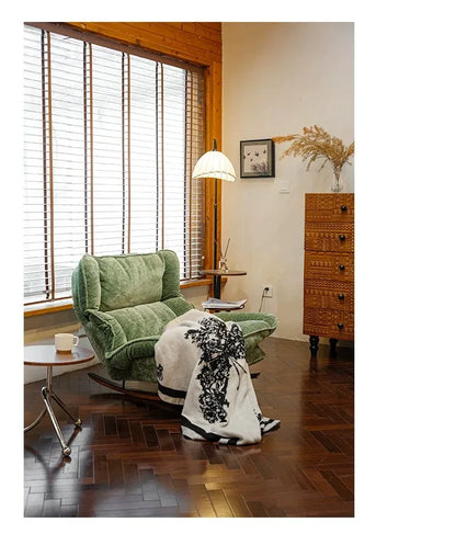 Lazy Sofa Chair, Rocking Chair Foldable and Adjustable Single Sofa, Leisure Chair for Balcony Perfect for Napping Rocking Chair