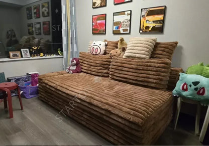 Thick Corduroy Cloud Living Room Sofa Customizable Sofa Extra Wide Suitable for Family Use Vacuum Compression Sofa Furniture