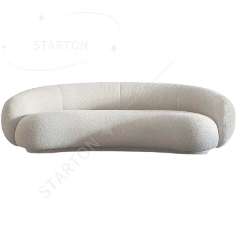 Round Teddy Sofa Lounge Nut Circle Curved Sofa Couch White Modern Sofas