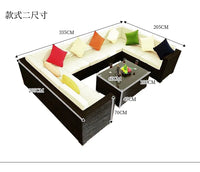 Terrace Modern Garden Sofas Outdoor Combination Courtyard Nordic Garden Sofas Waterproof Pe Rattan Furniture Sofá Jardín MHHYSF