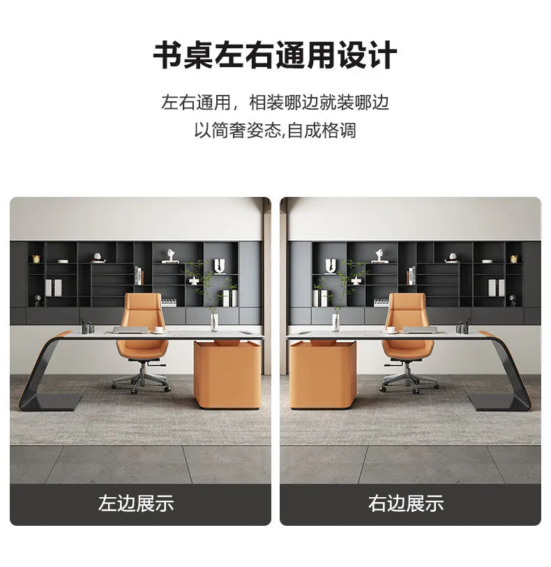 Italian minimalist rock slab office table study table Computer desk Room desks office desks and workstations studio desk