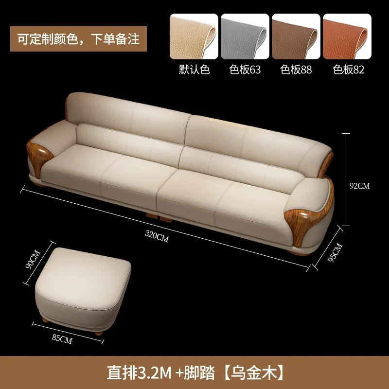 Luxury Modern Straight row sofa living room leather sofa set furniture room set sofas Designer Office couch set Canape Salon