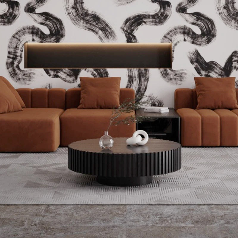 Modern luxury living room furniture coffee table round living room furniture hotel lobby center wooden coffee table