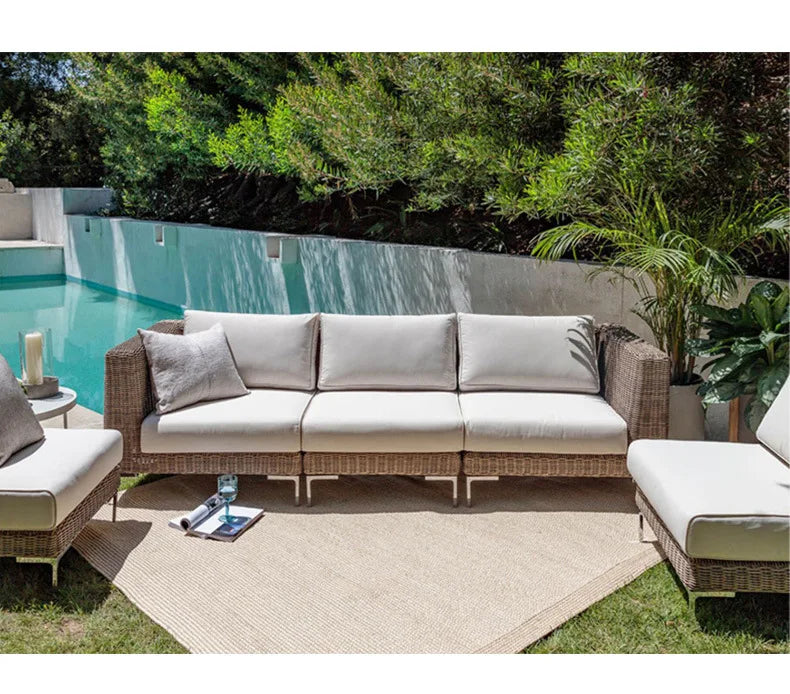 Nordic Outdoor Sofa - Round Rattan-Style Corner Set For Courtyards, Balconies, And Hotels Sun-Resistant