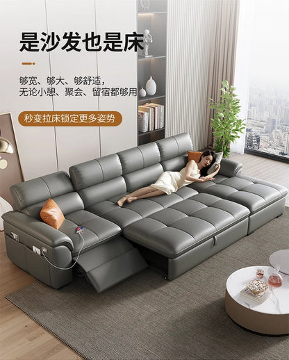 Designer Leather Sofa Living Room Ajustable Lounge Foldable Sofa Reclinable Modular Minimalist Woonkamer Banken Lounge Furniture