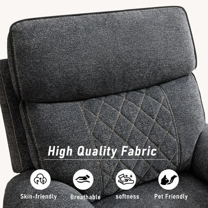 HAOMARKETS Electric Recliner Chair, Soft Fabric Power Recliners with Metal Cup Holders, Single Overstuffed Heavy Duty Reclining