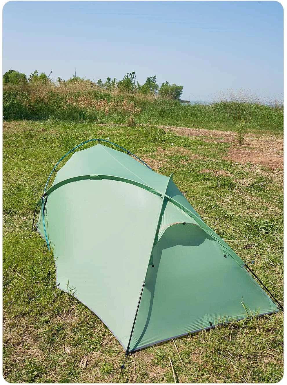 2 Person Ultralight Backpacking Tent 1.69kg 5000mm Waterproof 10D Nylon Triple Cross Pole Tent for Camping Hiking Trekking